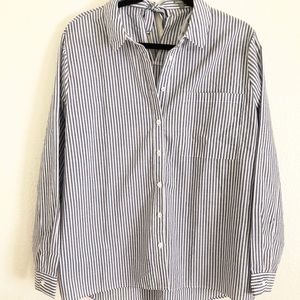 Striped button up top